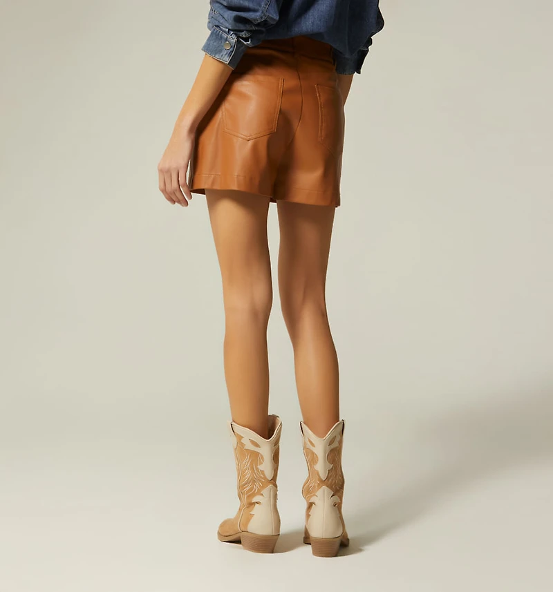 HIGH WAIST PAPER BAG SHORT