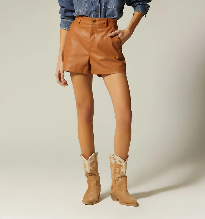 HIGH WAIST PAPER BAG SHORT