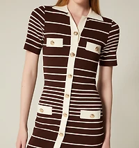 SHORT SLEEVE DRESS WITH POLO COLLAR