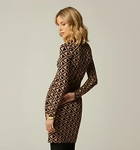HIGH COLLAR DRESS WITH ZIPPER