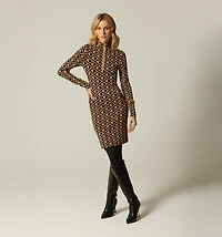 HIGH COLLAR DRESS WITH ZIPPER