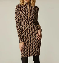 HIGH COLLAR DRESS WITH ZIPPER