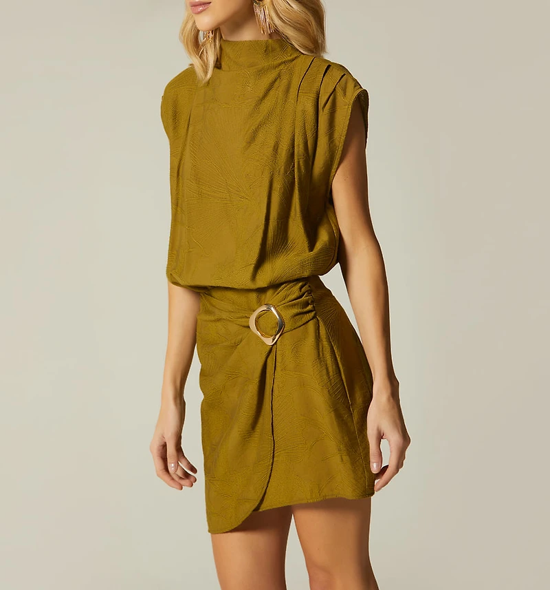 SHORT SLEEVE DRESS WITH TRIM