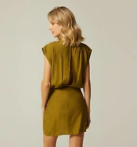 SHORT SLEEVE DRESS WITH TRIM