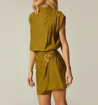 SHORT SLEEVE DRESS WITH TRIM