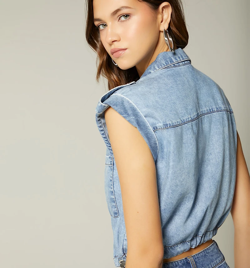 SLEEVELESS SHIRT WITH ELASTIC