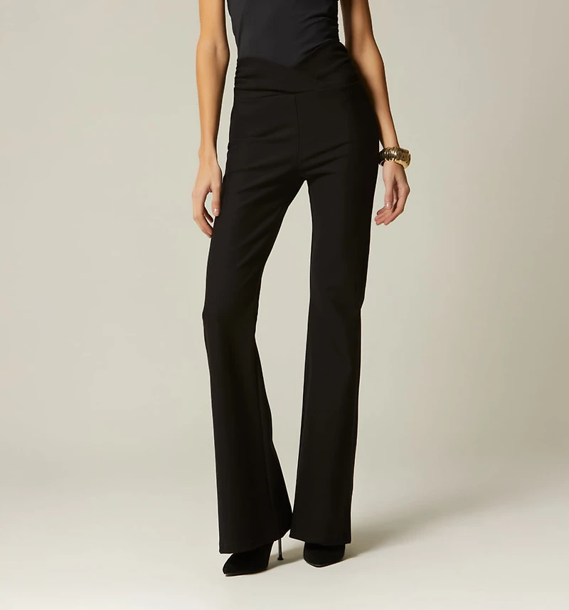 High Waist Leggings with Crossed Waistband