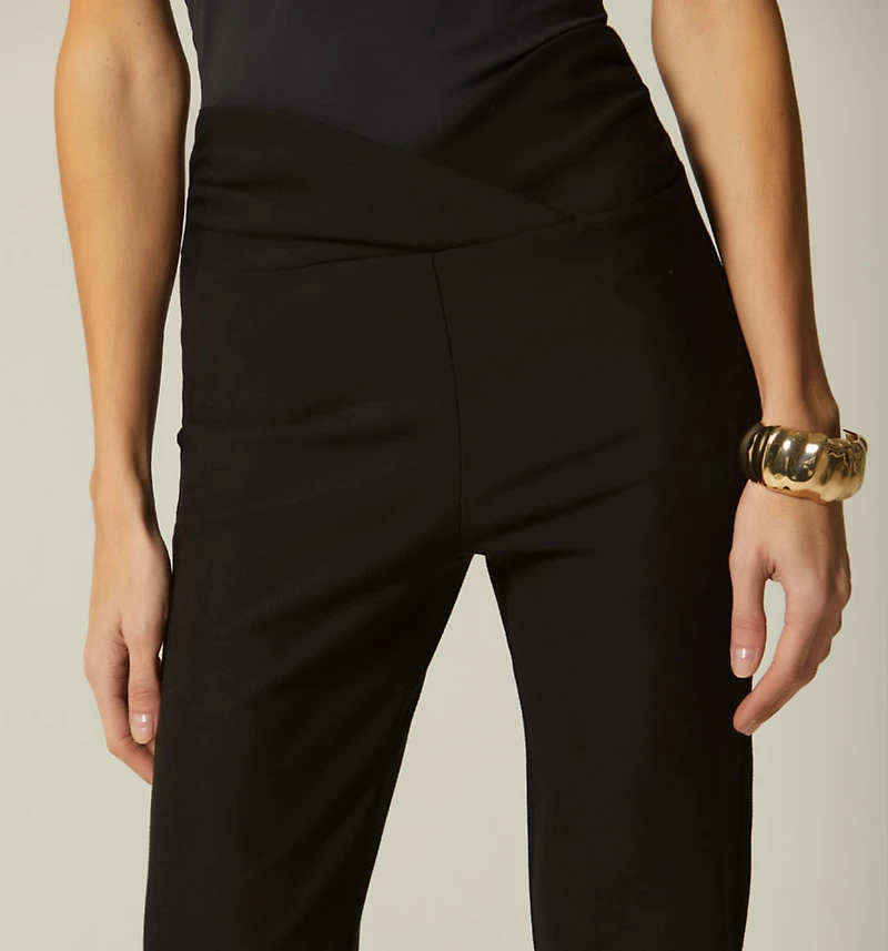 High Waist Leggings with Crossed Waistband