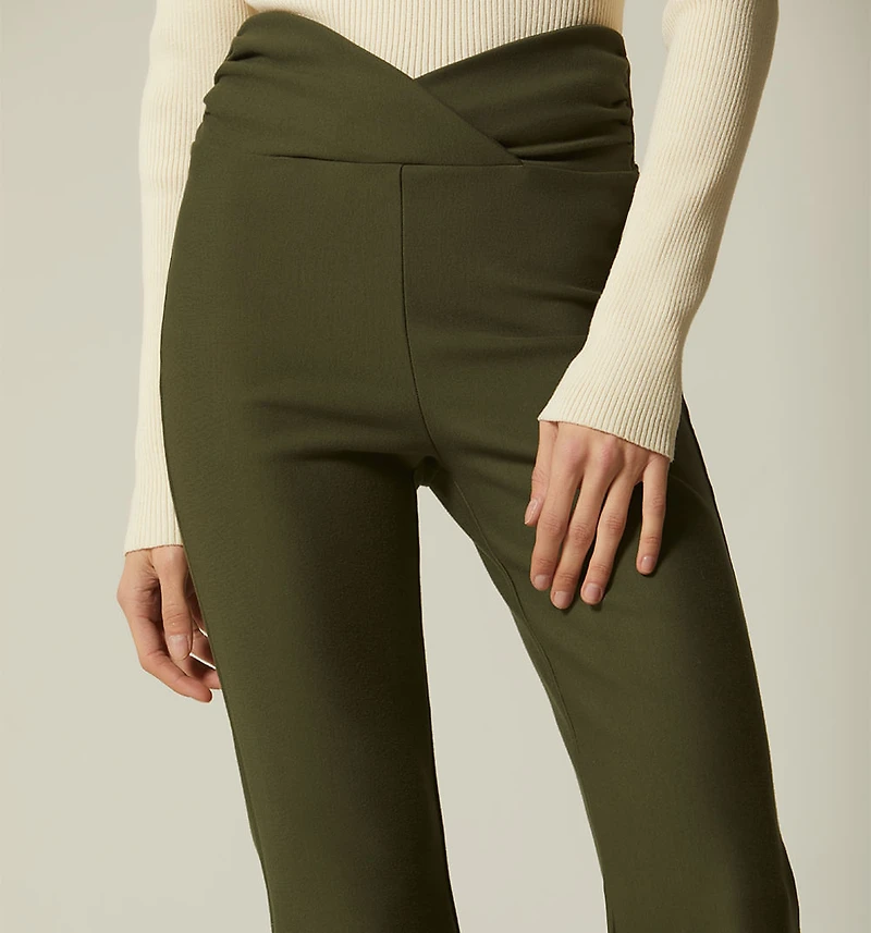 HIGH WAIST LEGGINGS WITH CROSSED WAISTBAND