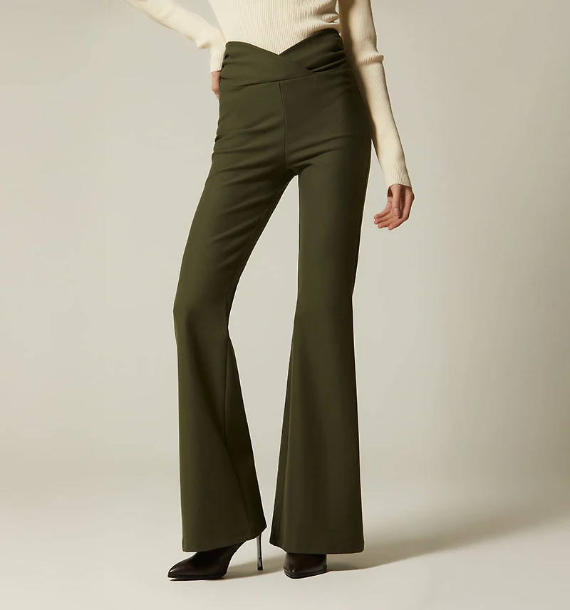 HIGH WAIST LEGGINGS WITH CROSSED WAISTBAND