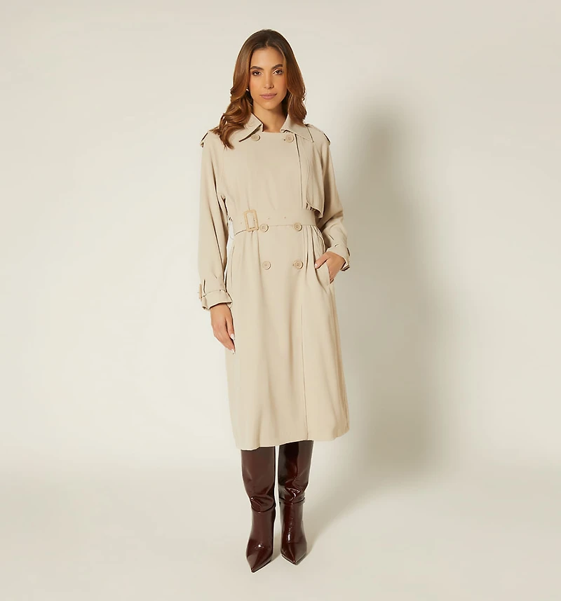 COAT WITH 4 BUTTONS AND OVERLAPPED YOKE