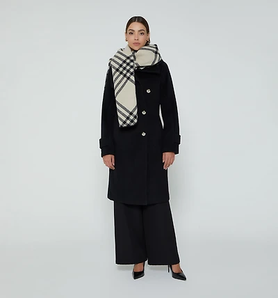 FLEECE COAT WITH 5 BUTTONS AND BELT