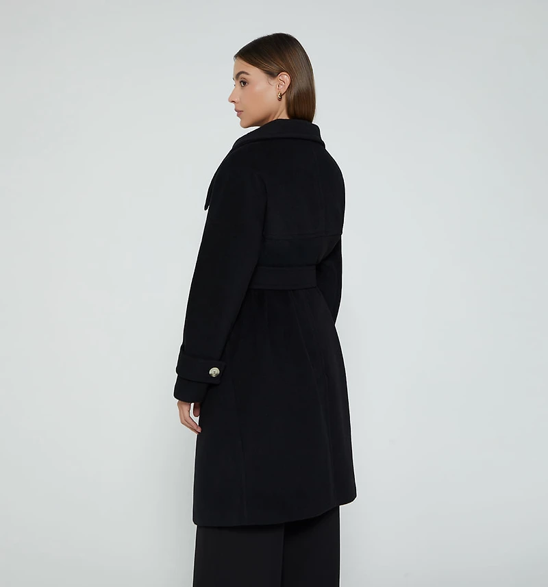 FLEECE COAT WITH 5 BUTTONS AND BELT