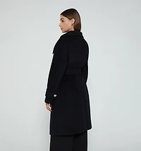 FLEECE COAT WITH 5 BUTTONS AND BELT