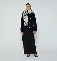 FLEECE COAT WITH 5 BUTTONS AND BELT