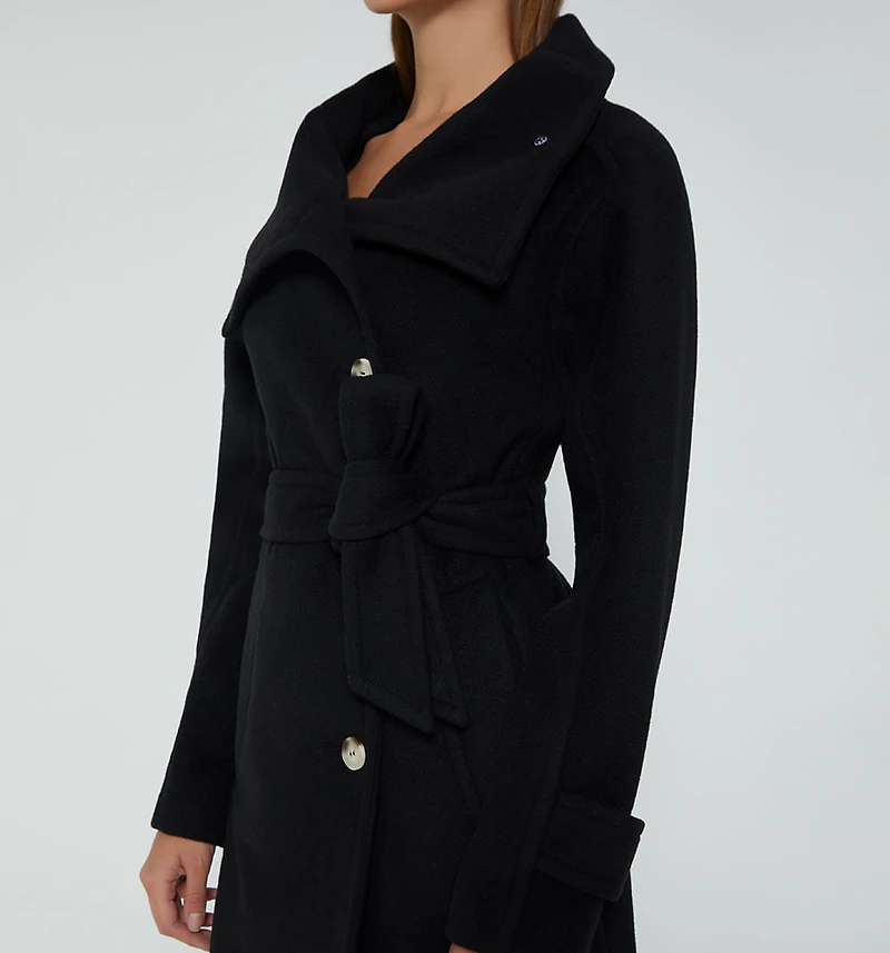 FLEECE COAT WITH 5 BUTTONS AND BELT