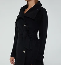 FLEECE COAT WITH 5 BUTTONS AND BELT