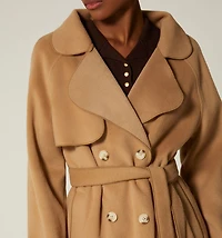 FLEECY COAT WITH OVERLAID YOKE