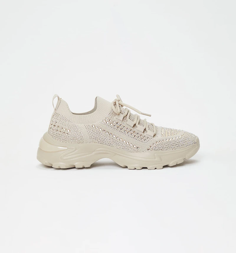 Hiking Sneakers with Crystal Details