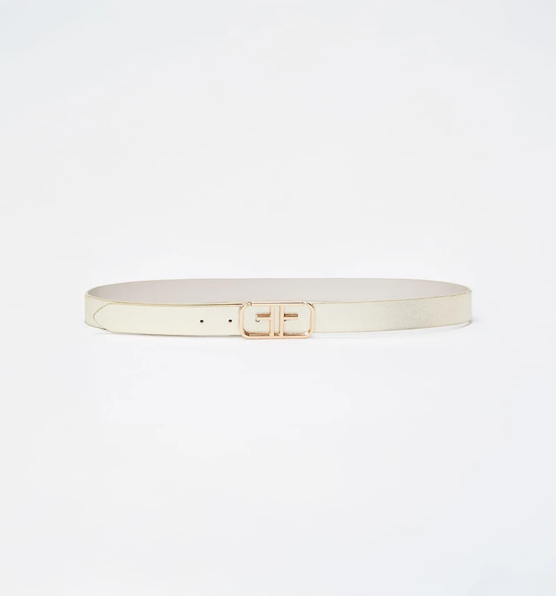 METALLIC MONOGRAM BUCKLE BELT