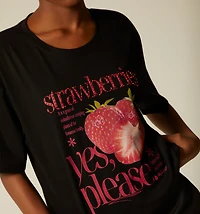 STRAWBERRIES PRINTED T-SHIRT