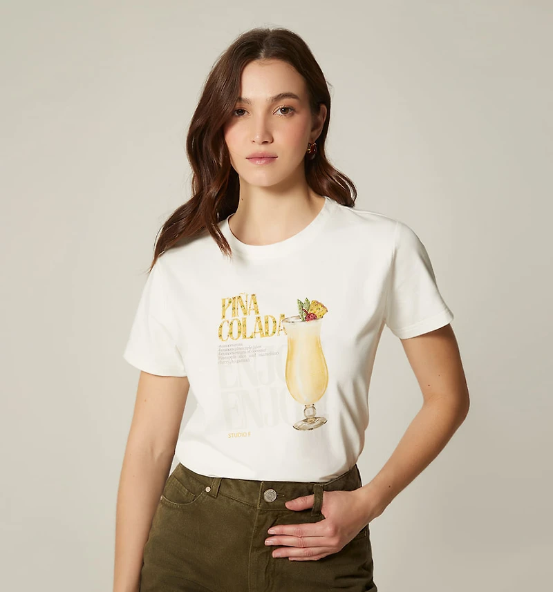 PINEAPPLE COLADA PRINTED T-SHIRT