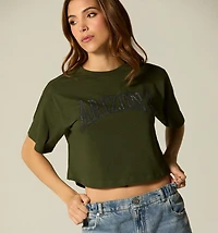 PRINTED T-SHIRT WITH HOTFIX