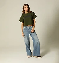 PRINTED T-SHIRT WITH HOTFIX