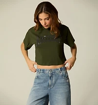 PRINTED T-SHIRT WITH HOTFIX