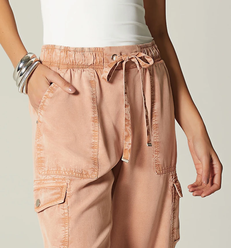 HIGH WAIST CARGO POCKET JOGGER COLOR