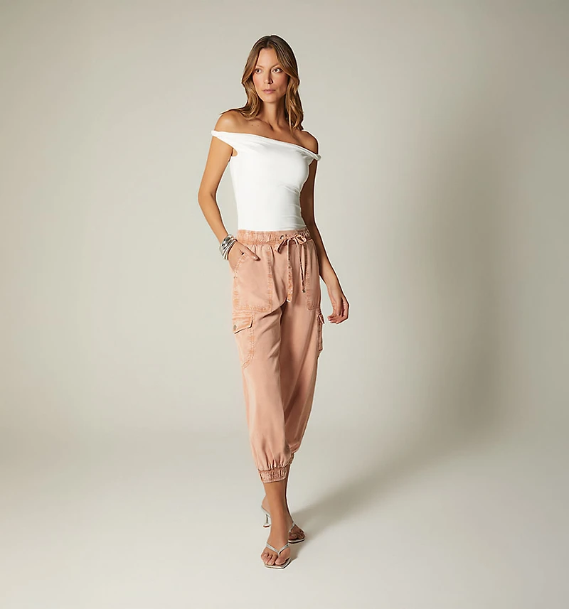 HIGH WAIST CARGO POCKET JOGGER COLOR