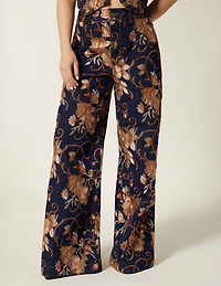 JACQUARD PALAZZO JEANS WITH CUTS