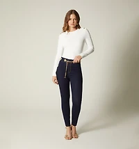 HIGH WAIST EYELET CHAIN JEGGINGS