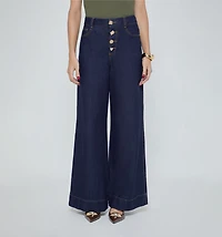 HIGH-WAISTED PALAZZO JEANS WITH BUTTONS