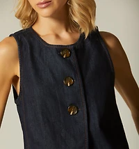 SLEEVELESS BLOUSE WITH BUTTONS