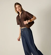 SHORT SLEEVE BLOUSE WITH TWIST