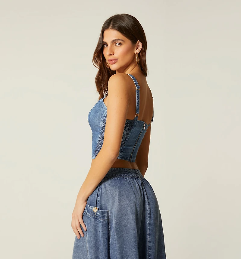STRAP BLOUSE WITH RUCHED SIDE