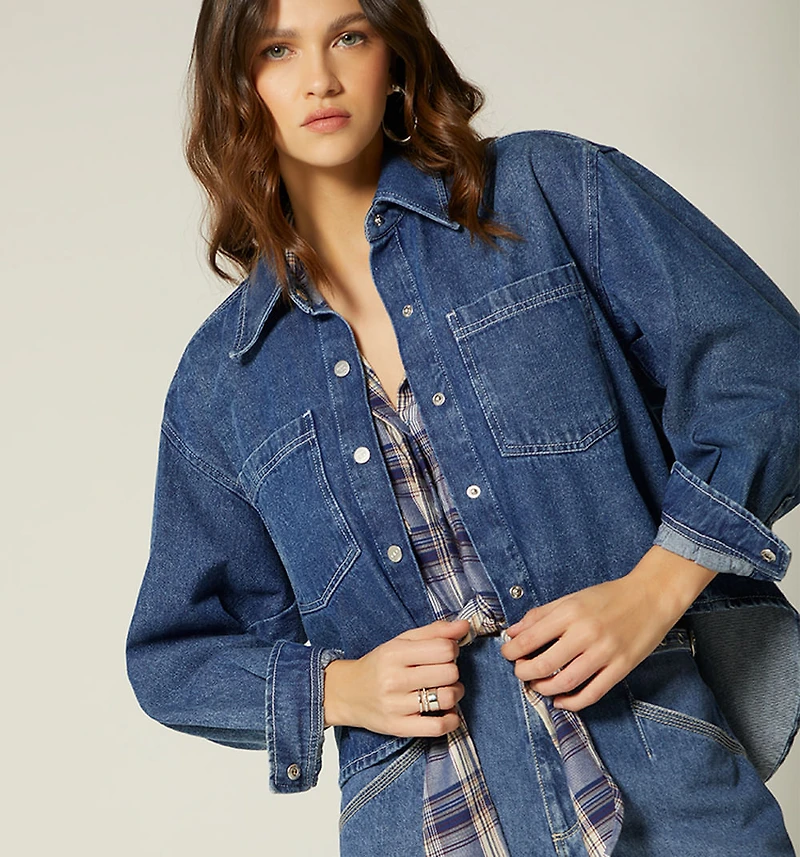 LONG SLEEVE SHIRT BLOUSE WITH POCKETS