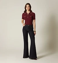 POLO COLLAR SHORT SLEEVE BLOUSE