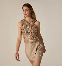 SEQUIN SLEEVELESS BLOUSE