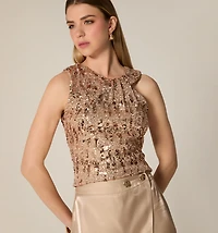 SEQUIN SLEEVELESS BLOUSE