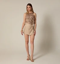 SEQUIN SLEEVELESS BLOUSE