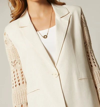 BLAZER WITH CROCHET SLEEVES