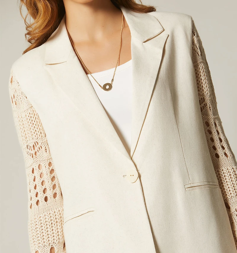 BLAZER WITH CROCHET SLEEVES