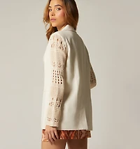 BLAZER WITH CROCHET SLEEVES