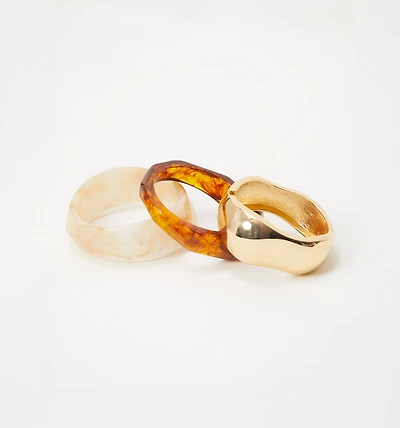 Resin and Metal Bracelet Set of 3