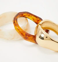 Resin and Metal Bracelet Set of 3