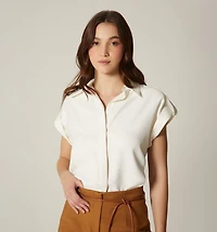 Shirt Blouse Sleeveless with Epaulet
