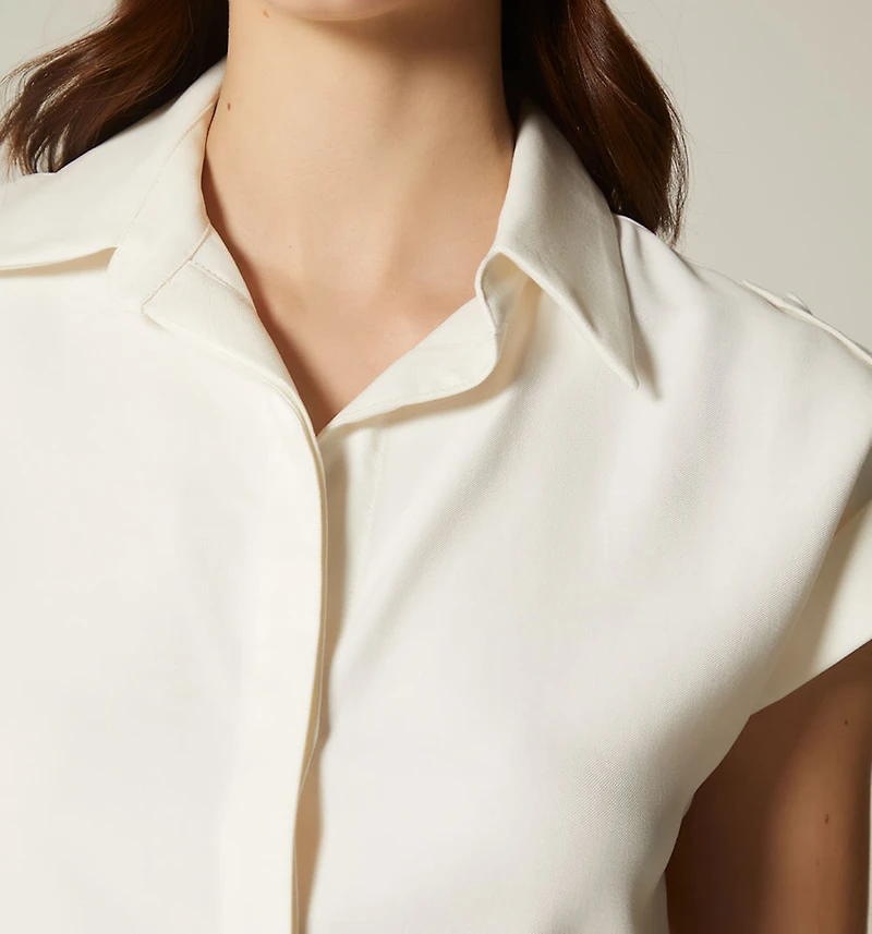 Shirt Blouse Sleeveless with Epaulet