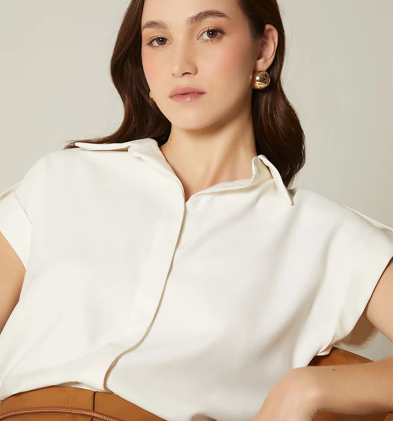 Shirt Blouse Sleeveless with Epaulet